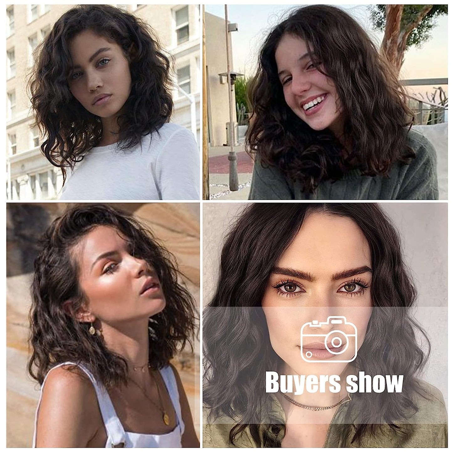 FREYA【WA-YHG4#-3】16inches Frontal Lace 13*3 Natural Dark Brown Wavy Wig Synthetic Heat Resistant Daily