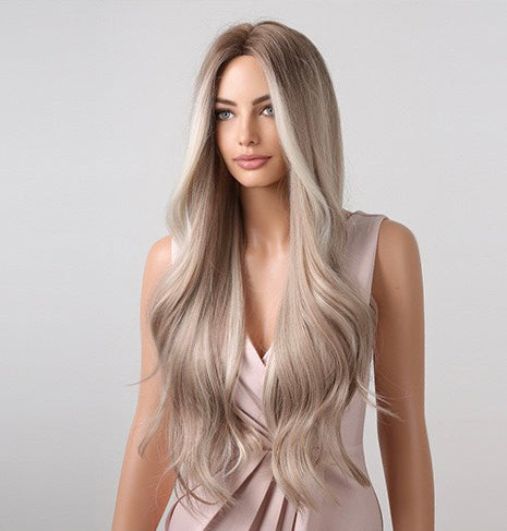 LOTTIE【WA-LALC2003】 26" Long Wavy Lace Wigs for Women, Blonde With Highlights Wig,Long Loose Body Wave Wig Synthetic for Daily Use