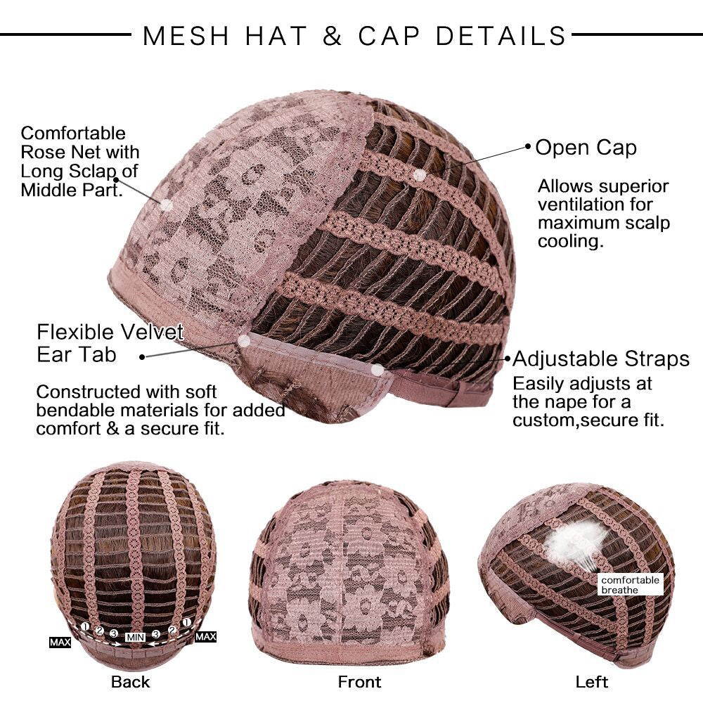 BESS【WA-LAIC034】24inches Ginger Wig Natural Body Wave with Bangs Synthetic Heat-resistance Daily or Party