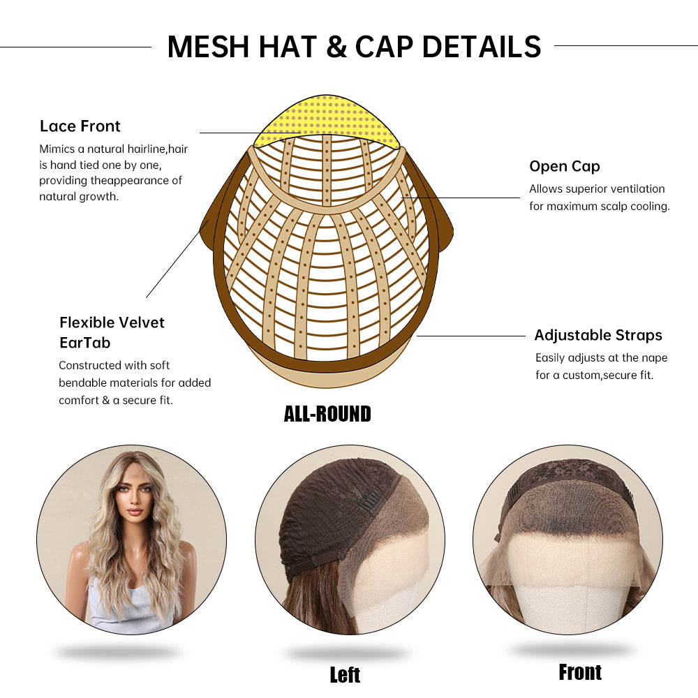 Tiffany 【WA-66200-1】 Hot Sale Ombre Blonde Wavy Wig 26 inch Synthetic Lace Frontal Daily or Party