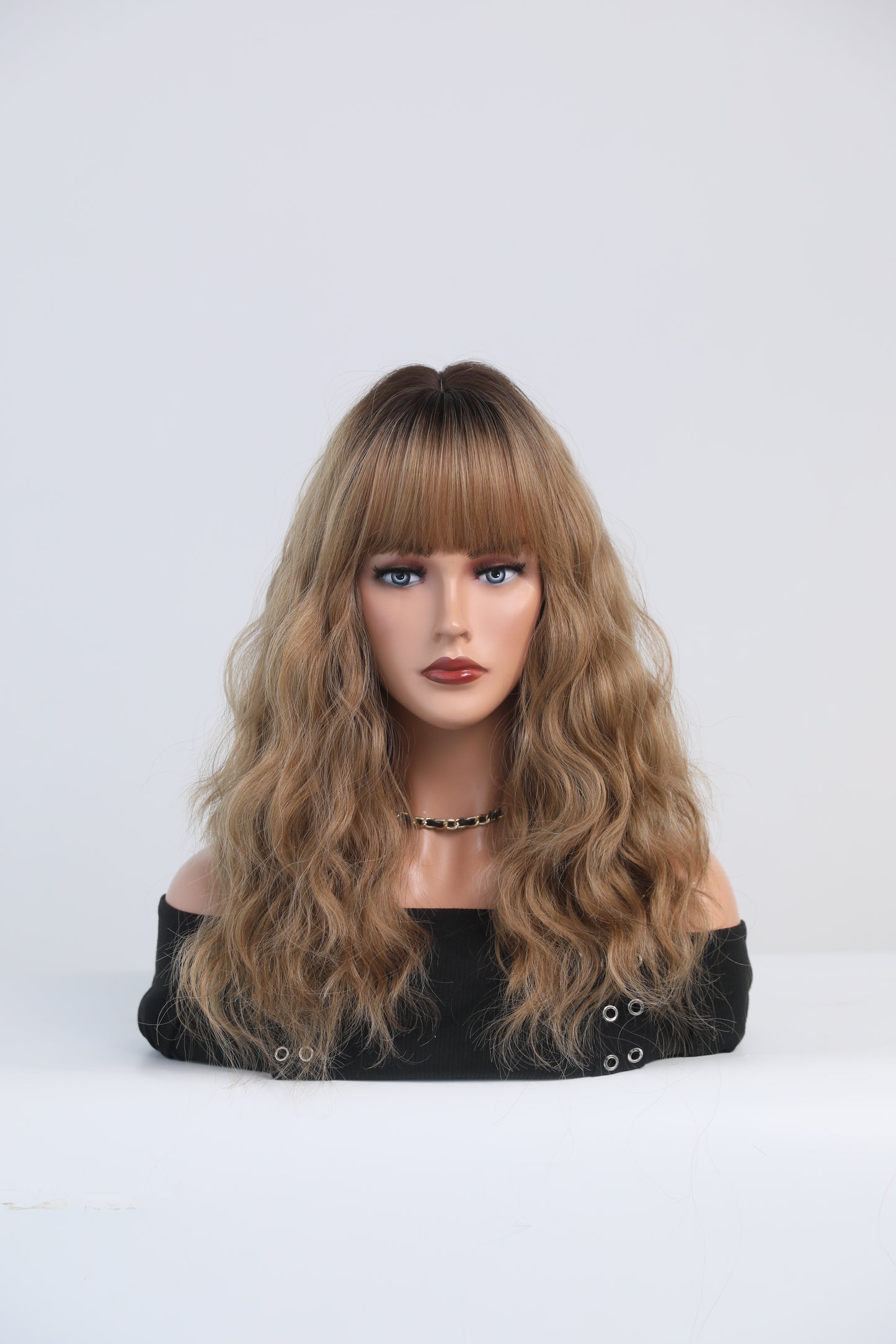 ASHLEY【WA-XY8262-3】20 inches Short Curly Bob Wig Charming Women Girls Beach Wave Wigs for Cosplay Costume Party Wig Cap Included (Mix Blue)