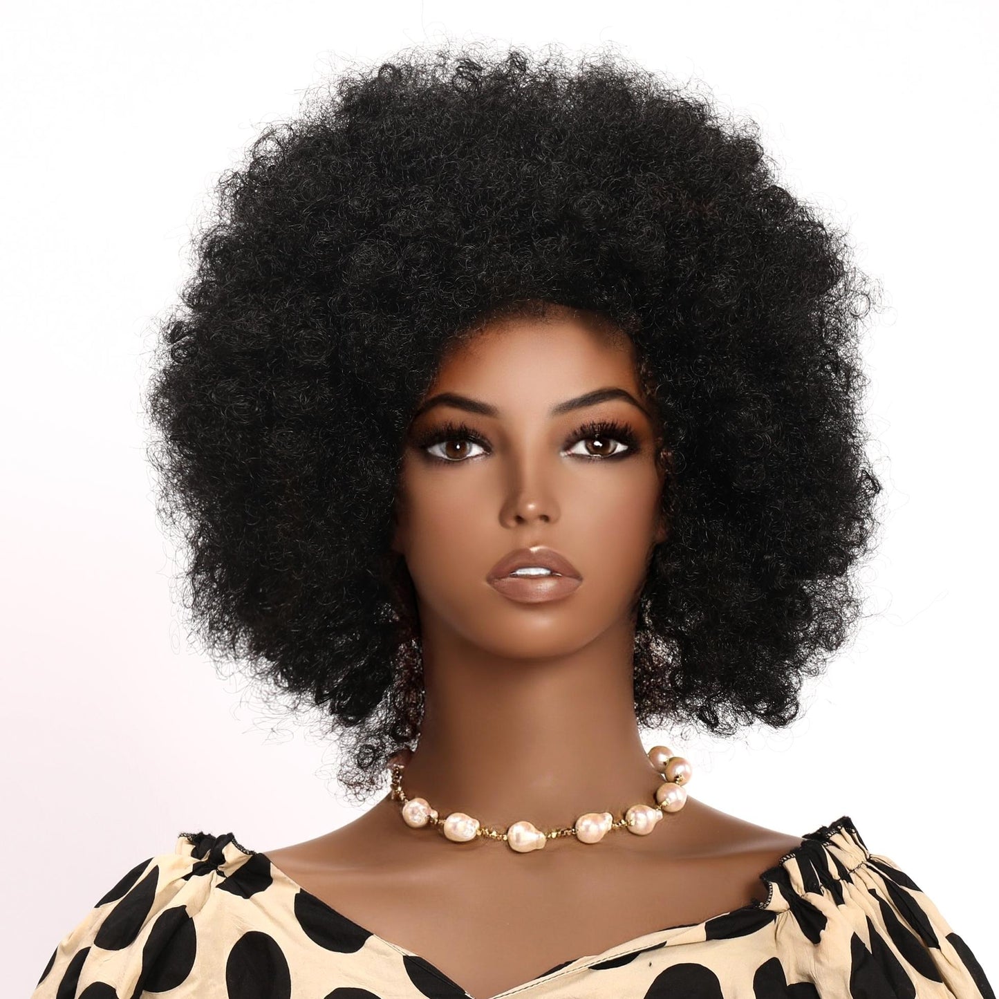 KYLASS【WA-SAFRO11】12inches Short Afro Wigs for Black Women, Bouncy Fluffy Afro Kinky Curly Wig, Premium Synthetic Soft Natural Looking