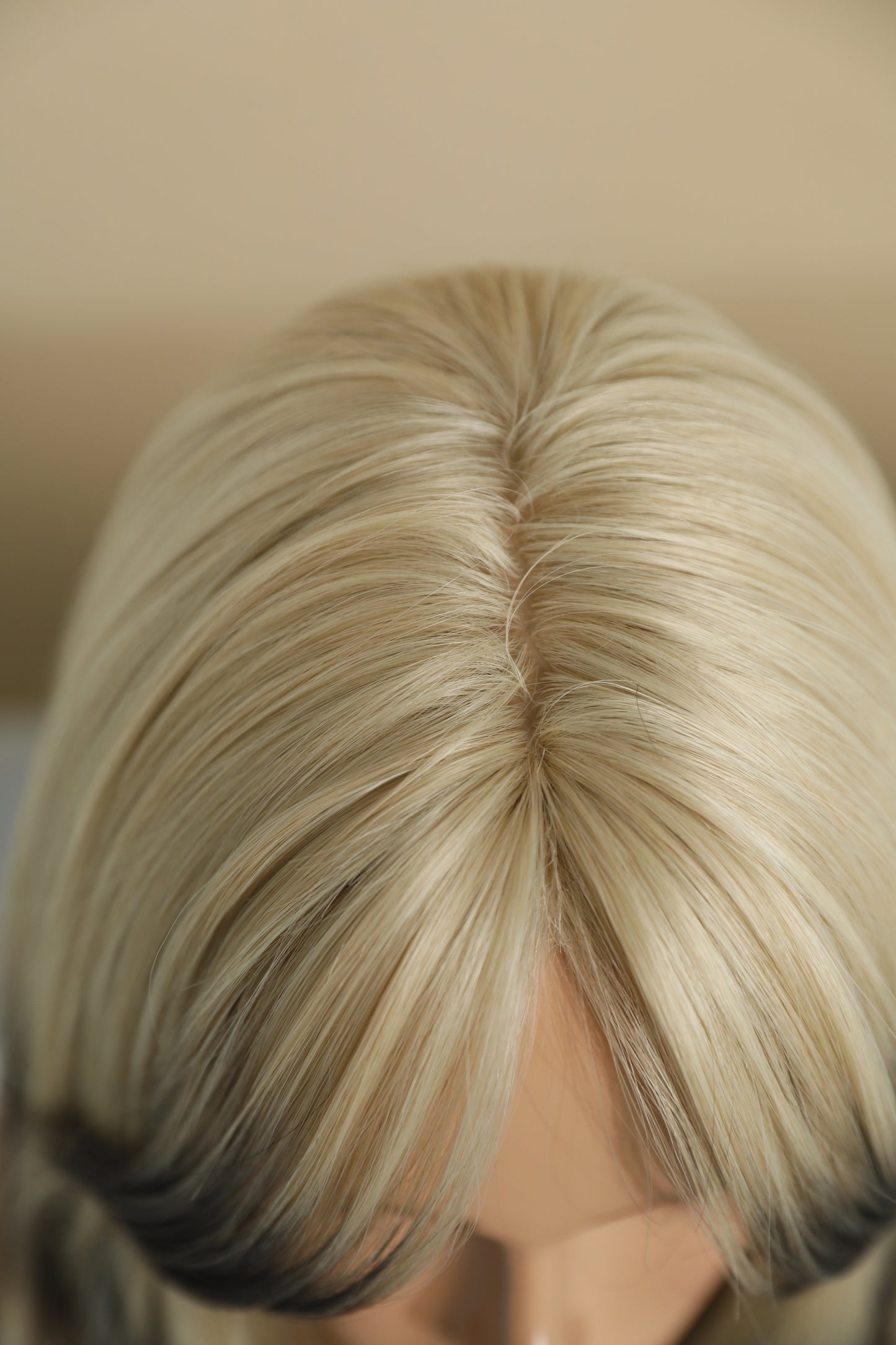 PORTIA【WA-XY9039】25inches Ombre Blonde Brown Wigs Synthetic High Temperature Resistant Straight with bangs Wig Daily or Party