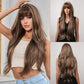 SCARLETT【WA-LAIC1026-1】28inches Ombre Brown Wig  Natural Body Wave with Bangs Synthetic Heat-resistance Daily or Party