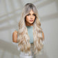 KIMMY【WA-LAIC8155-3】 Hot Sale White Blonde  Gradient Wavy Wig 26 inch Synthetic Trending for Women Daily or Party