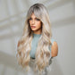 KIMMY【WA-LAIC8155-3】 Hot Sale White Blonde  Gradient Wavy Wig 26 inch Synthetic Trending for Women Daily or Party