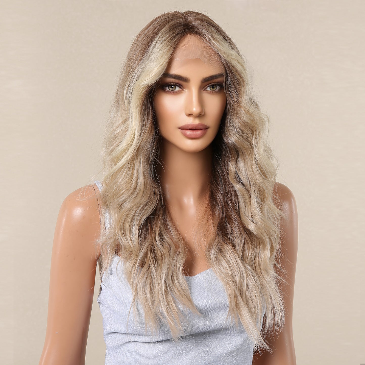 Tiffany 【WA-66200-1】 Hot Sale Ombre  Blonde  Wavy Wig 26 inch Synthetic Lace Frontal  Daily or Party