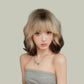 LUNA【V-003-D-116】White Coffee Two-tone Gradient Short Hair Convertible Bangs 35CM High-temperature Fiber Exotic Style Wig for Women Daily & Trendy