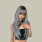 NORA【V-009-C-0495】 Mint Blue-Green (Top Color) Long Straight Hair Convertible Bangs 75CM High-temperature Fiber Celebrity Fashion Wig for Women Daily & Stylish