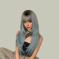NORA【V-009-C-0495】 Mint Blue-Green (Top Color) Long Straight Hair Convertible Bangs 75CM High-temperature Fiber Celebrity Fashion Wig for Women Daily & Stylish