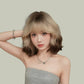 LUNA【V-003-D-116】White Coffee Two-tone Gradient Short Hair Convertible Bangs 35CM High-temperature Fiber Exotic Style Wig for Women Daily & Trendy