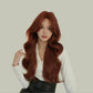 ZOE【WA-LC3076-1BR20】Orange-Red Center-Parted Long Curly Hair (No Bangs) 72CM High-temperature Fiber Fashionable Wig for Women Daily & Glamorous
