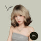 LUNA【V-003-D-116】White Coffee Two-tone Gradient Short Hair Convertible Bangs 35CM High-temperature Fiber Exotic Style Wig for Women Daily & Trendy