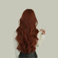ZOE【WA-LC3076-1BR20】Orange-Red Center-Parted Long Curly Hair (No Bangs) 72CM High-temperature Fiber Fashionable Wig for Women Daily & Glamorous