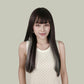 SYLVIA【V-013-A09】Dark Tea Brown with White Tea Gray Highlights Layered Long Curly Hair Convertible Bangs 65CM High-temperature Fiber Sweet and Cute Wig for Women Daily & Lovely