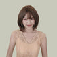 AMARA 【V-001-D-171】Brown Short Hair with Turned-Out Ends Convertible Bangs 35CM High-Temperature Matte Fiber Fashion Wig for Women Daily & Casual