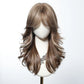 Berlinda【WA-LC3076-1BR20】 Brown Blonde Highlight Wig with Bangs 20 inch Butterfly Cut Synthetic Trending for Women Daily or Party