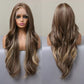 LIGA【WA-YJBL66018-1】28inches T-Part Frontal Lace Honey Brown Highlight  Body Wave Wig  Synthetic Daily or Party