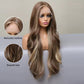 LIGA【WA-YJBL66018-1】28inches T-Part Frontal Lace Honey Brown Highlight  Body Wave Wig  Synthetic Daily or Party
