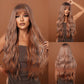 GLENDA 【WA-LALC2059-1】Hot Sale 30inches Body Wave Copper Cowgirl Gradient with Bangs Wig Full Machine Glueless Party Daily