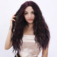 GEORGINA【WA-JLSM9105】 26 inches Lace Front Dark Purple Curly Rainbow Highlight Wig for Women  Highlight Synthetic Glueless for Party