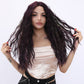 GEORGINA【WA-JLSM9105】 26 inches Lace Front Dark Purple Curly Rainbow Highlight Wig for Women  Highlight Synthetic Glueless for Party