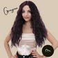 GEORGINA【WA-JLSM9105】 26 inches Lace Front Dark Purple Curly Rainbow Highlight Wig for Women  Highlight Synthetic Glueless for Party