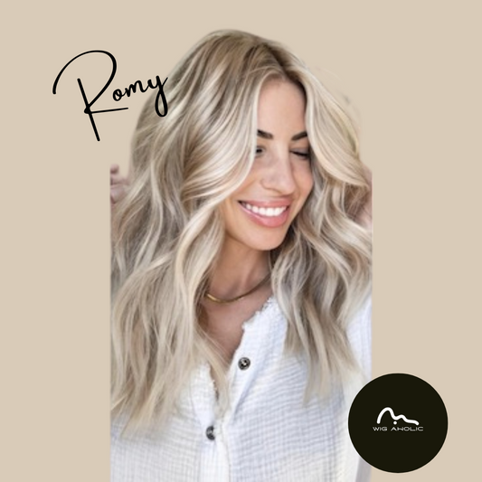 Romy 【WA-11026-1】 Platinum Blonde Wavy Wig 22 inch Synthetic Lace Frontal  Daily or Party