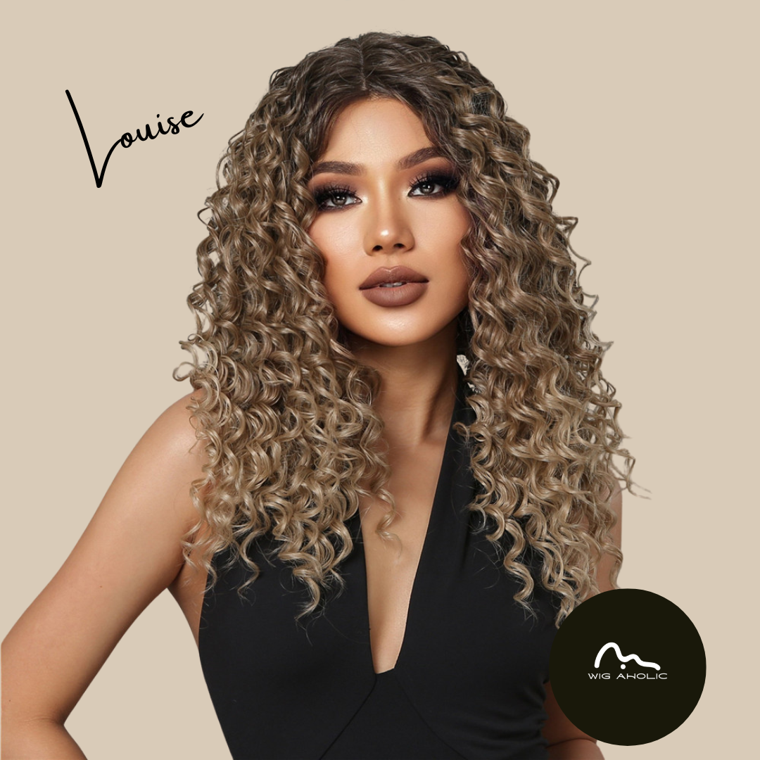 Lousie【WA-BL66053】 22" Lace Front Curly Synthetic Brown Wig for Daily Use/Party