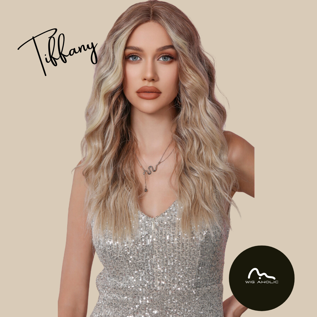 Tiffany 【WA-66200-1】 Hot Sale Ombre  Blonde  Wavy Wig 26 inch Synthetic Lace Frontal  Daily or Party