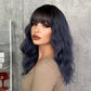 ASHLEY【WA-XY8262-3】20 inches Short Curly Bob Wig Charming Women Girls Beach Wave Wigs for Cosplay Costume Party Wig Cap Included (Mix Blue)