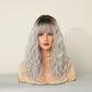 ASHLEY【WA-XY8262-3】20 inches Short Curly Bob Wig Charming Women Girls Beach Wave Wigs for Cosplay Costume Party Wig Cap Included (Mix Blue)