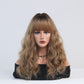 ASHLEY【WA-XY8262-3】20 inches Short Curly Bob Wig Charming Women Girls Beach Wave Wigs for Cosplay Costume Party Wig Cap Included (Mix Blue)