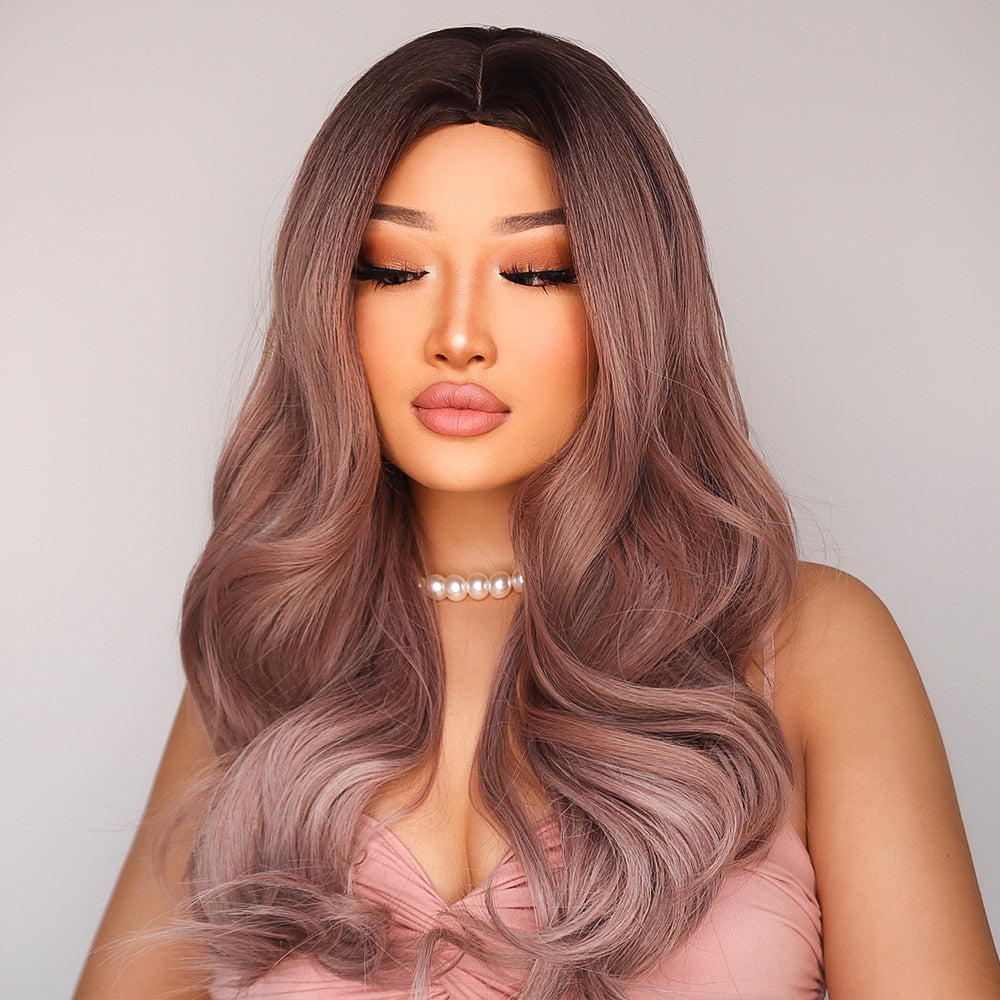 HILARY【WA-LHLC5224】24inches Light Purple Body Wave Wig Middle Part Trending Synthetic Daily or Party