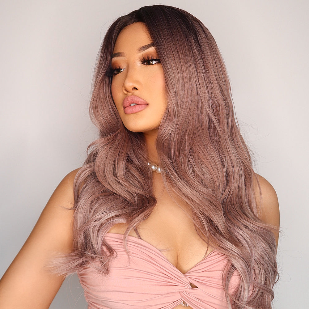 HILARY【WA-LHLC5224】24inches Light Purple Body Wave Wig Middle Part Trending Synthetic Daily or Party