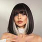 BERNADETTE【WA-XY0339】10inches Black & Blonde Highlight Synthetic Machine-Made Wig Natural Bob Heat Resistant Fiber Hair for Woman