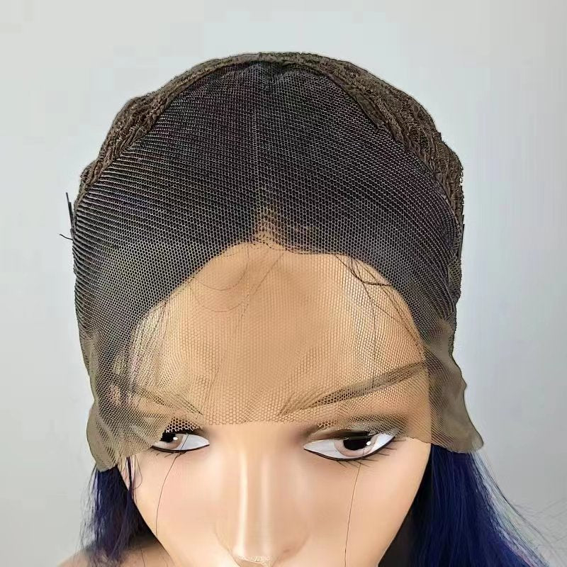 ANN【WA-STW012】24inches 13*3 lace front wigs dark blue synthetic wigs