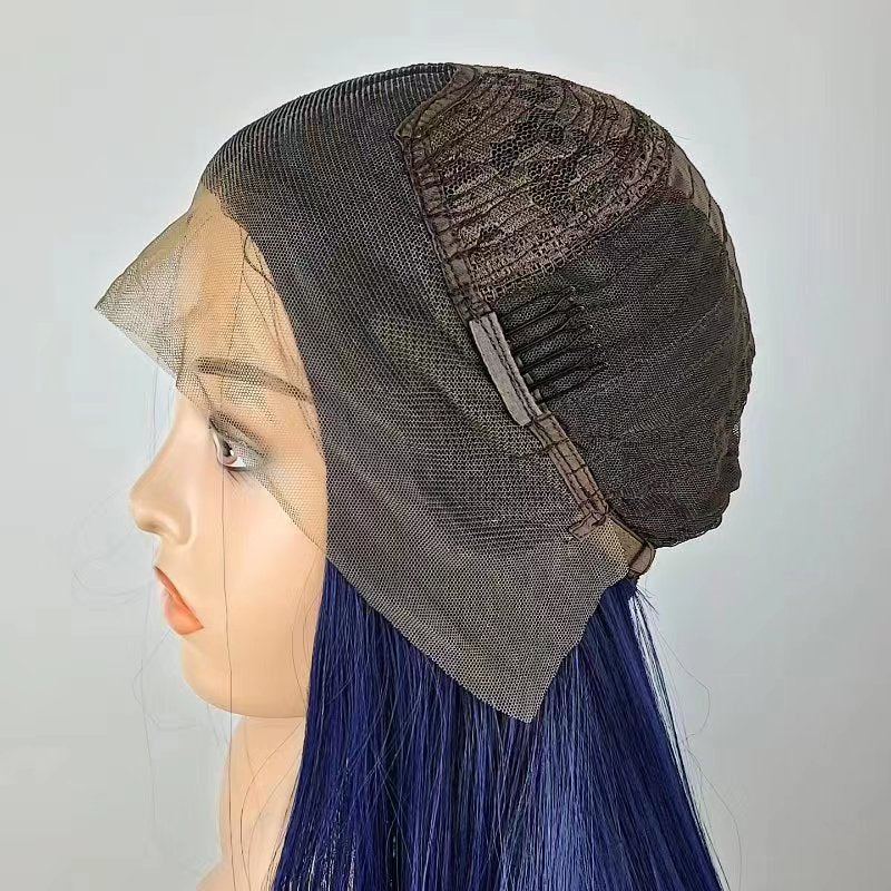 ANN【WA-STW012】24inches 13*3 lace front wigs dark blue synthetic wigs