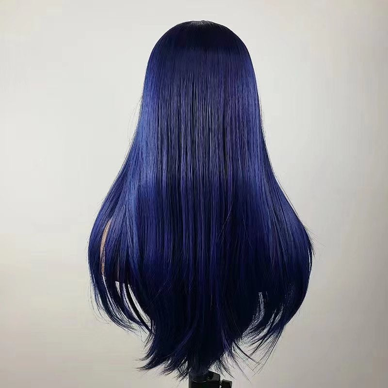 ANN【WA-STW012】24inches 13*3 lace front wigs dark blue synthetic wigs