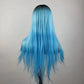 IDA【WA-STW016】26inches 13*3 lace front wigs synthetic wigs with Sky blue colour