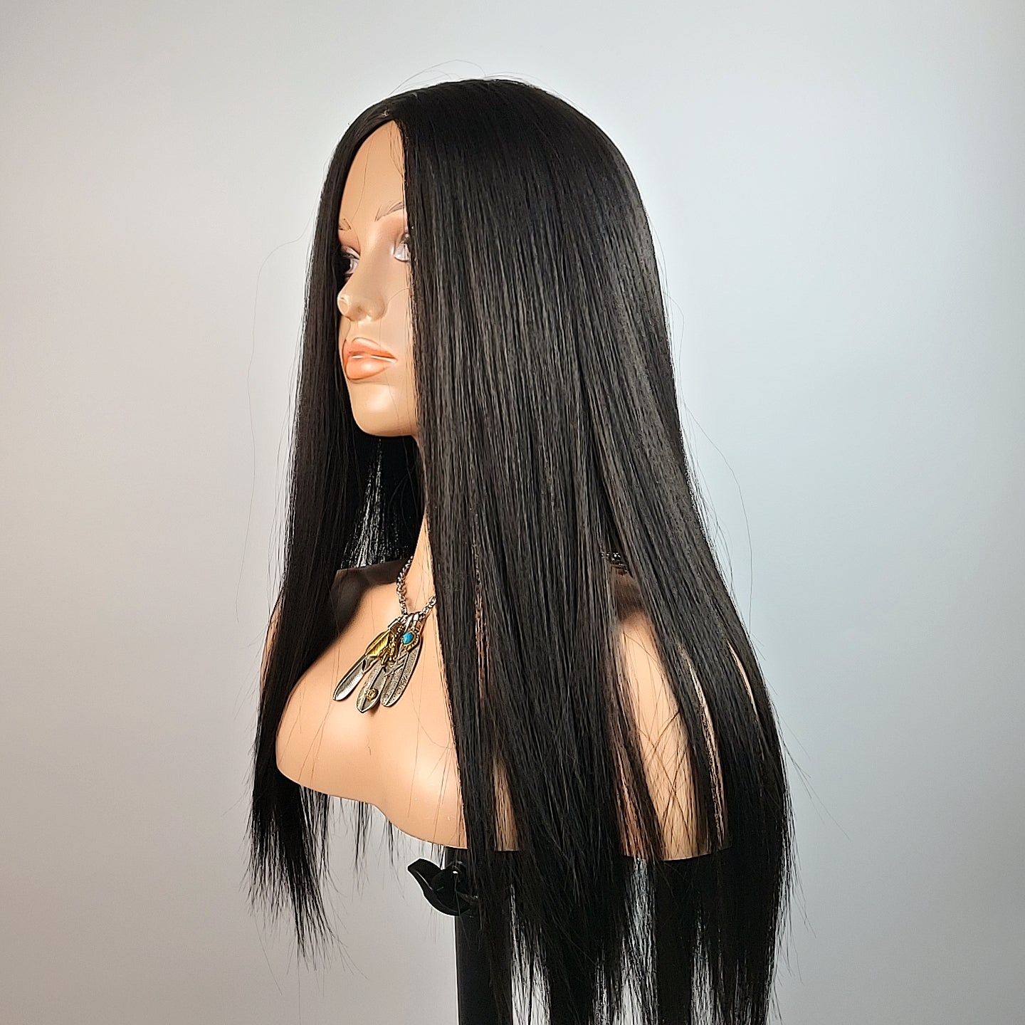 ALVA【WA-STW018】24inches synthetic wig black straight wigs with natural colour