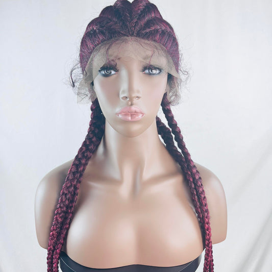 BERYL【WA-BRAID11】30inches Synthetic Braided Lace Front Wig 4x Twist Braids Wig with Baby Hair Heat Resistant Fiber Wig for Cosplay Party RainaHair