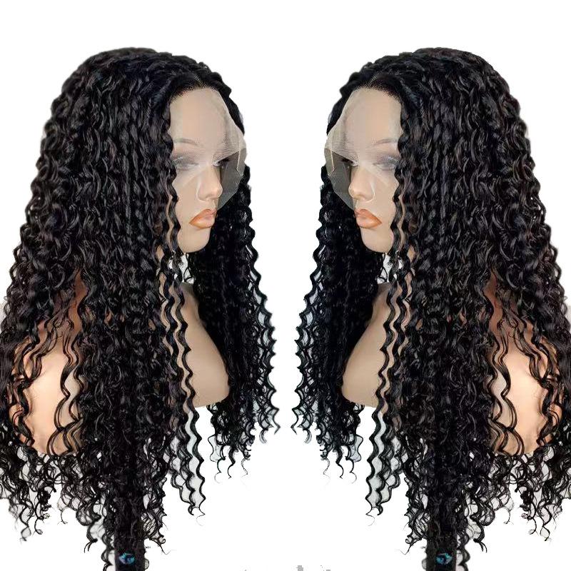 MELISSA【WA-WATER010】30 inches Water Wave Lace Frontal Wig Natural Black Synthetic Wig