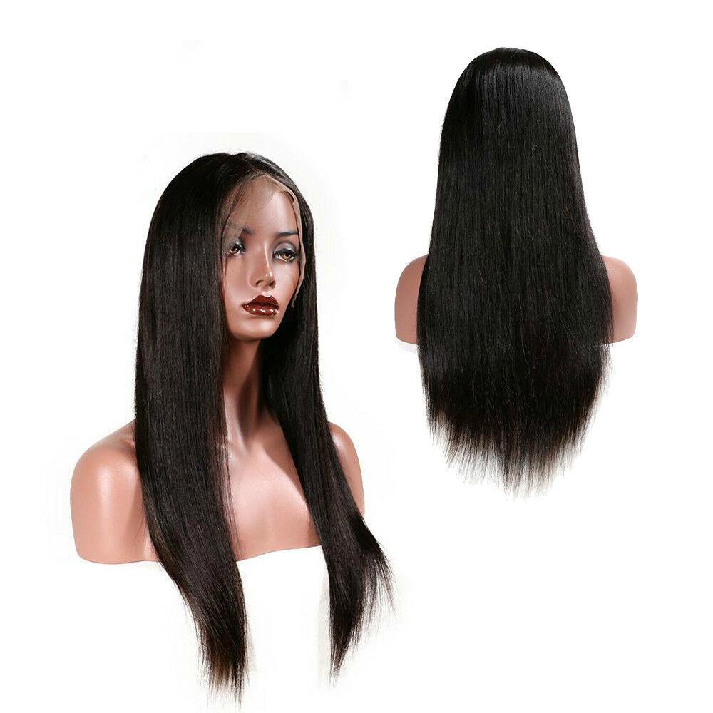 ELLEN【WA-SD002】16inches 13X4 Lace Frontal Wig Remy Human Hair Wigs 16 Inch Natural Black 150% Density