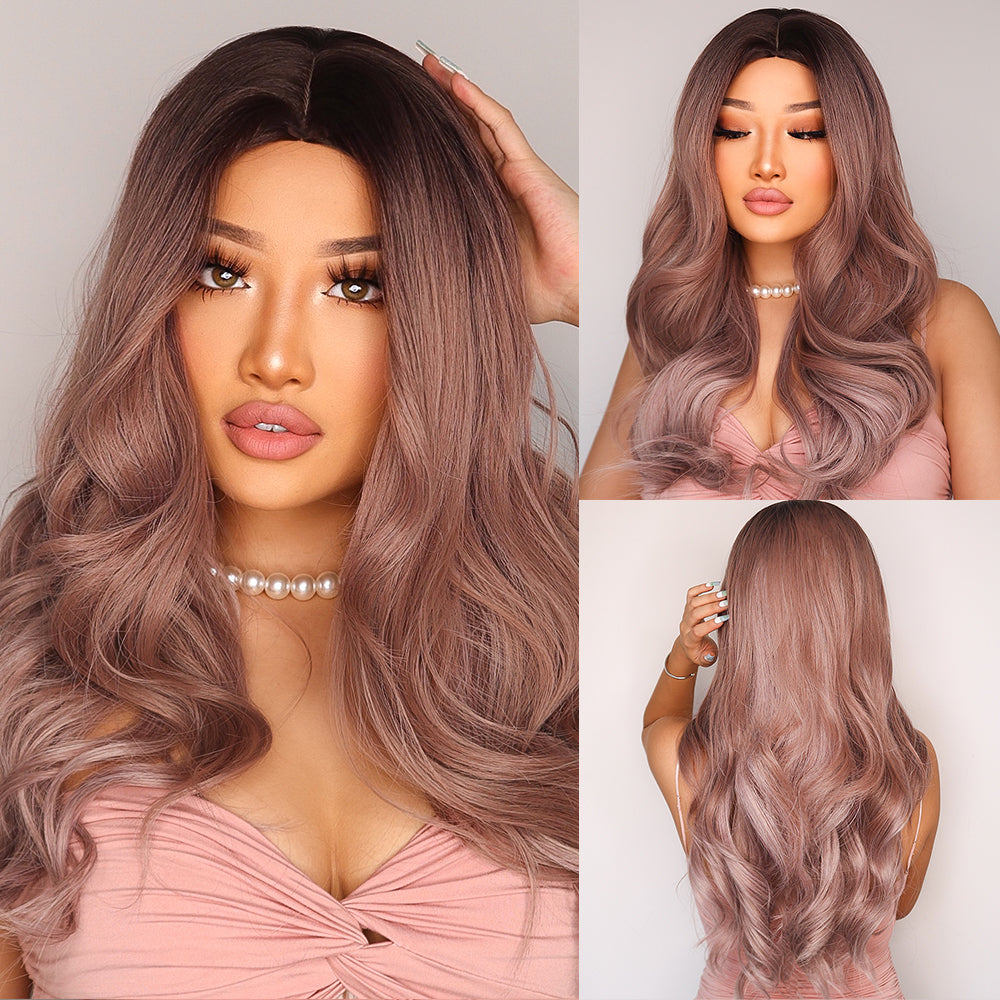 HILARY【WA-LHLC5224】24inches Light Purple Body Wave Wig Middle Part Trending Synthetic Daily or Party