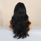 KAYLANI【WA-XY9066】22inches Long Wavy Wigs  Black Orange/Pink Highlight  Middle Part Body Wave Wig Party or Daily