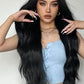 LILY【WA-SM5036】32inches Dark Brown Wigs for Women  Body Wave Synthetic Wigs with Middle Part  Heat Resistant Hair Wigs for Daily Party Use