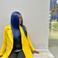 ANN【WA-STW012】24inches 13*3 lace front wigs dark blue synthetic wigs
