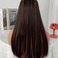 LEAH【WA-XYMW8268-4】 24" Straight Black Pink Highlight Color Wigs for Women, Trendy Wig Synthetic  for Daily Use or Party