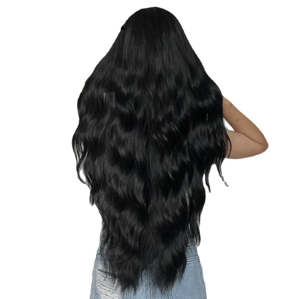 LILY【WA-SM5036】32inches Dark Brown Wigs for Women  Body Wave Synthetic Wigs with Middle Part  Heat Resistant Hair Wigs for Daily Party Use